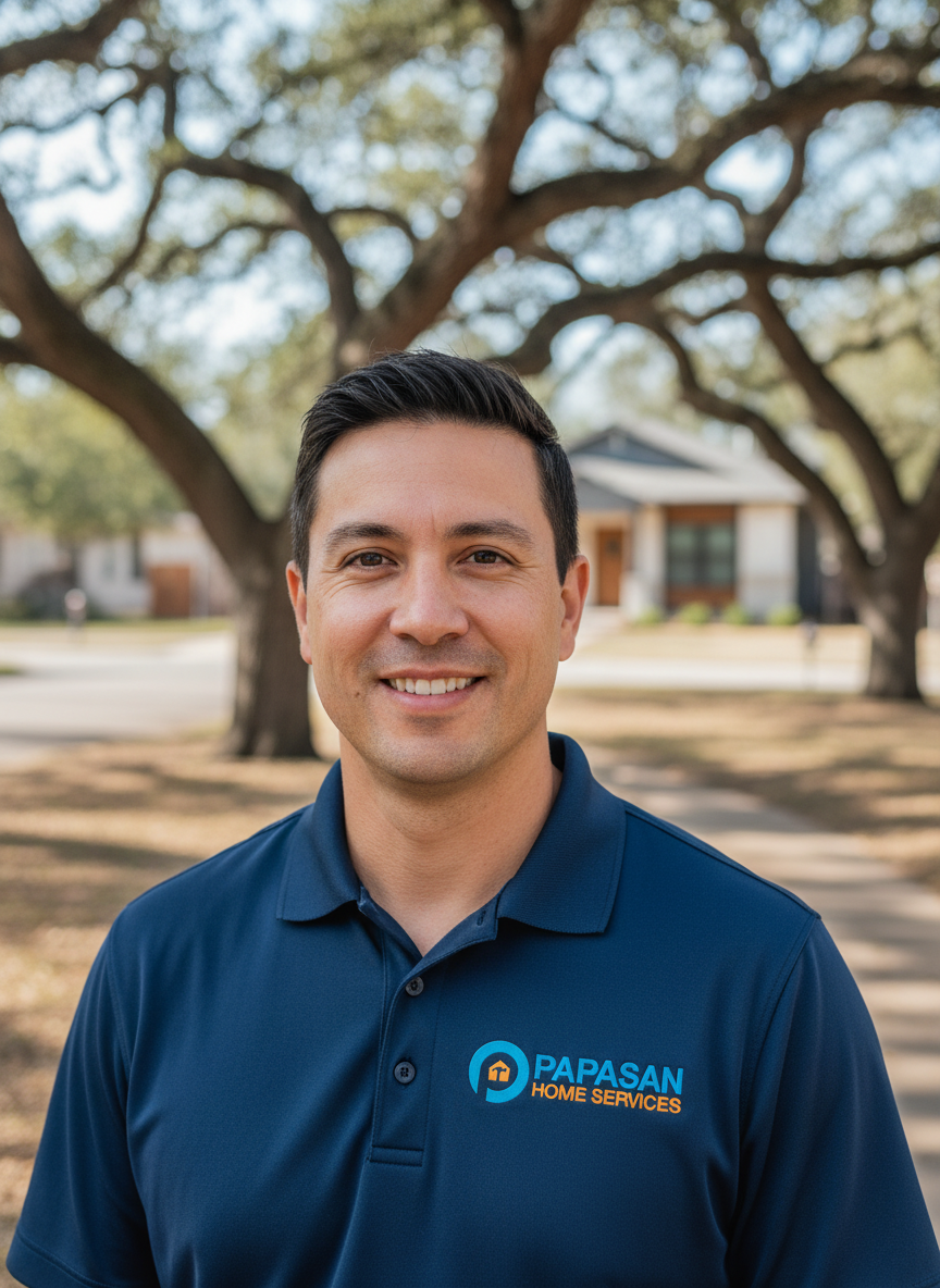Papasan team member smiling professionally